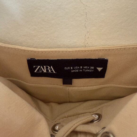 Zara Midi Dress with lace-up drawstring - S - Sand - Picture 5 of 11